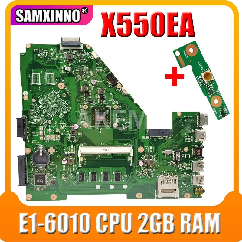

X550EP X550EA материнская плата для ноутбука For Asus X550EA F552EP F552E A552E X552E D552E оригинальная материнская плата E1-6010 процессор 2 Гб ОЗУ тест ОК