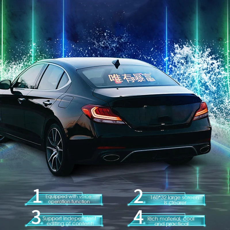 

Комнатный программируемый светодиодный Автомобильный дисплей с изображением RGB, полноцветный светодиодный знак, поддержка прокручивания ...