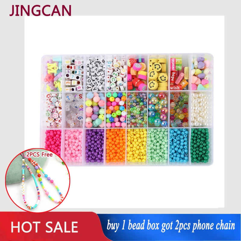 

3410pcs/box 24 Grid Letter Seed Beads Jewelry Children's Beaded Toys Diy Handmade Seed Beads Girl Necklace Bracelet Accessories