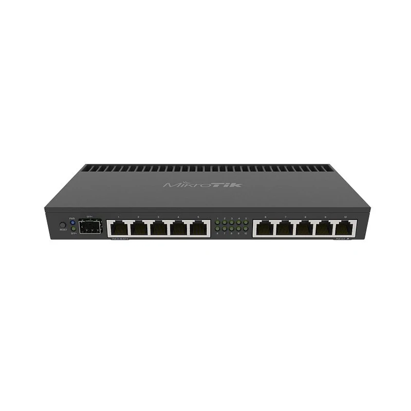 Mikrotik RB4011iGS+RM Powerful 10xGigabit port Router with a Quad-core 1.4Ghz CPU, 1GB RAM, SFP+10Gbps cage with rack ears