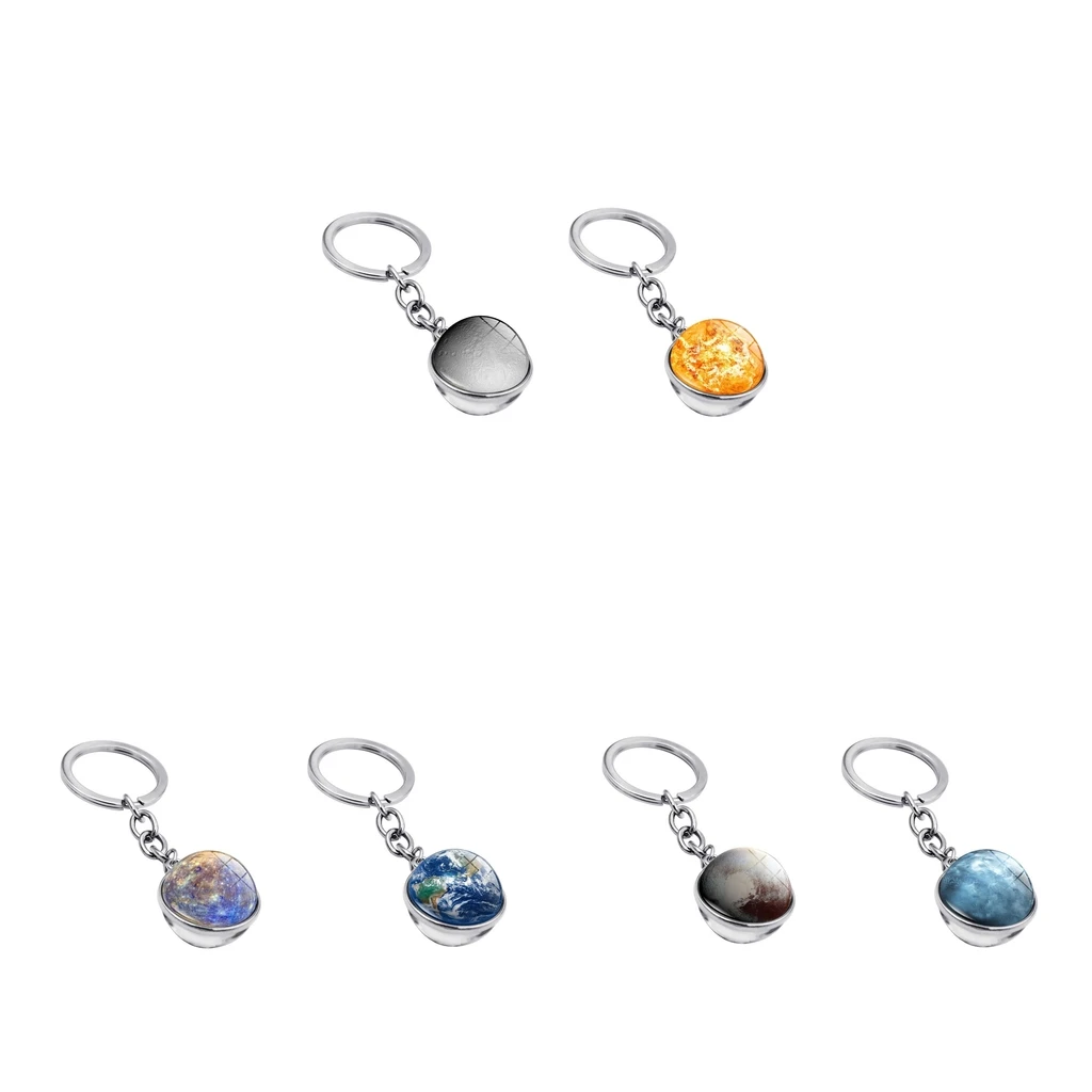 

2pcs Metal Glass Keychain Rings Cabochon Keyring Supplies For Arts Keyfob
