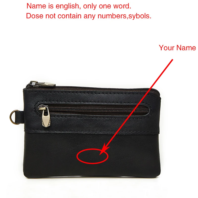 Кошелек с гравировкой имени для мужчин и женщин бумажник из натуральной кожи на