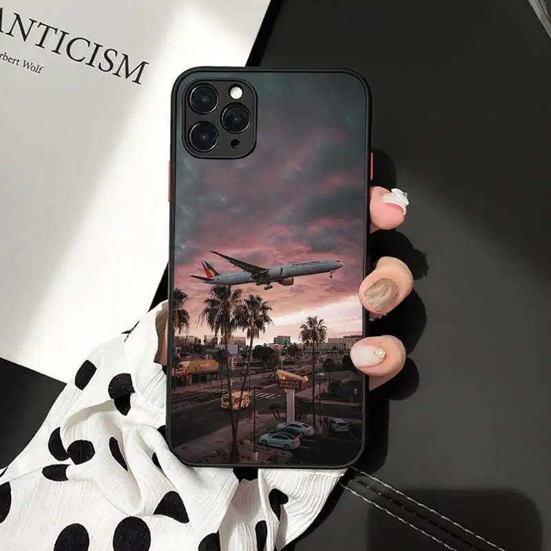 

Phone Case For iPhone 12 11 Mini Pro XR XS Max 7 8 Plus X summer to travel by plane Matte transparent cover