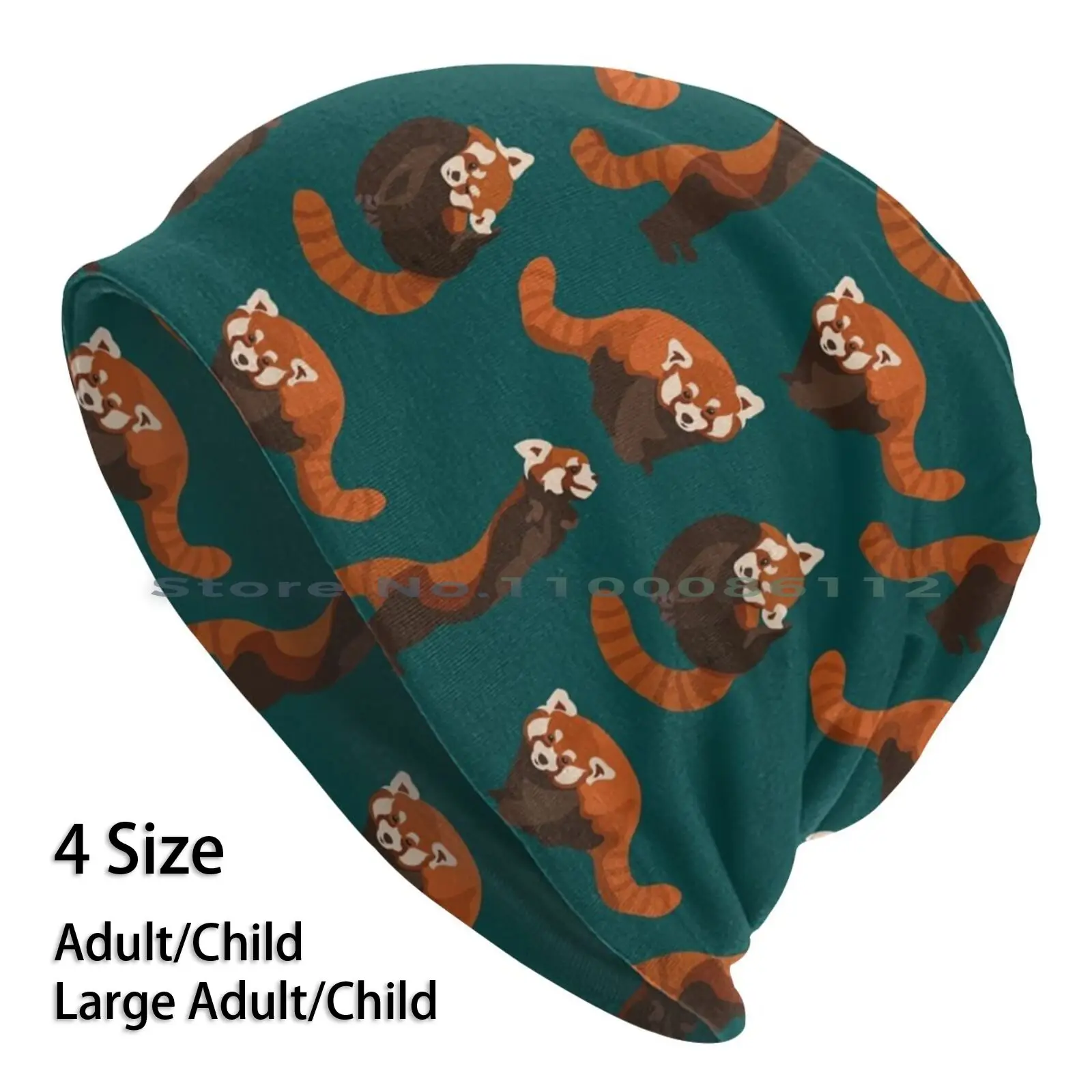 

Red Panda Pattern Beanies Knit Hat Red Panda Cute Vector Animal Stain Pattern Brimless Knitted Hat Skullcap Gift Casual Creative