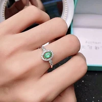 classic engagement ring for woman 4mm 6mm 100 natural emerald ring for wedding 925 sterling silver emerald jewelry