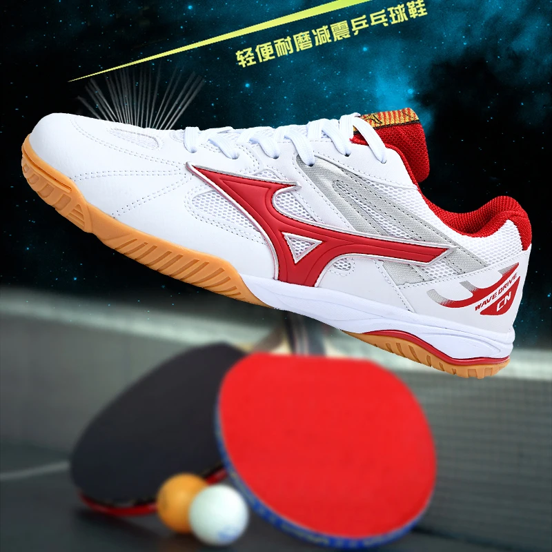 New Professional Table Tennis Shoes Men Women Anti Slip Badminton Shoes for Men Breathable Red Lightweight Trainning Sneakers