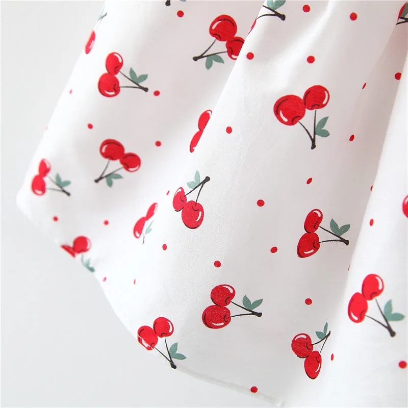 Летнее платье для новорожденных малышей с принтом вишни платья маленьких