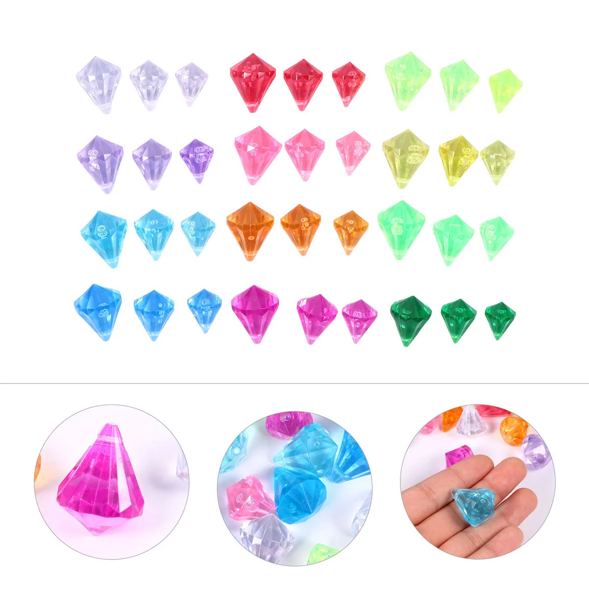 

1 Bag Gems Colorful Stones Simulated Jewels Ice Crystal Diamonds
