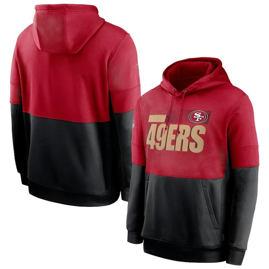 

Men's San Francisco Sideline Impact Lockup Performance Pullover Hoodie - Scarlet/Black
