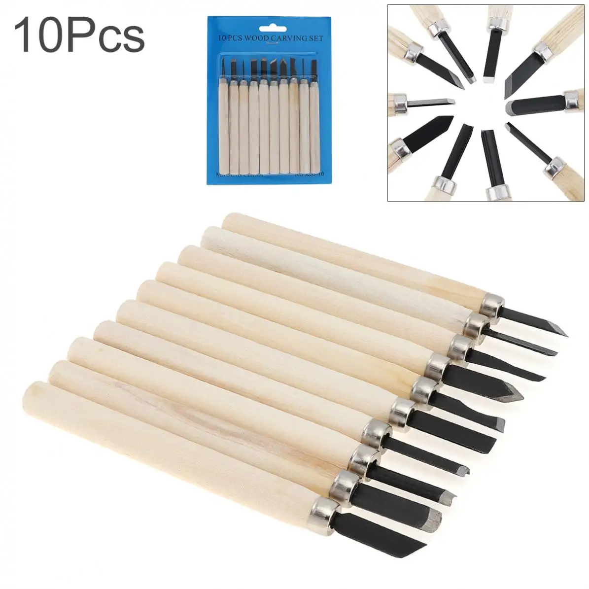 

10pcs/Set Woodworking Carving Chisel Tool Set High Carbon Steel Wooden Handle Carving Chisels Wood Working Knifes Woodcut