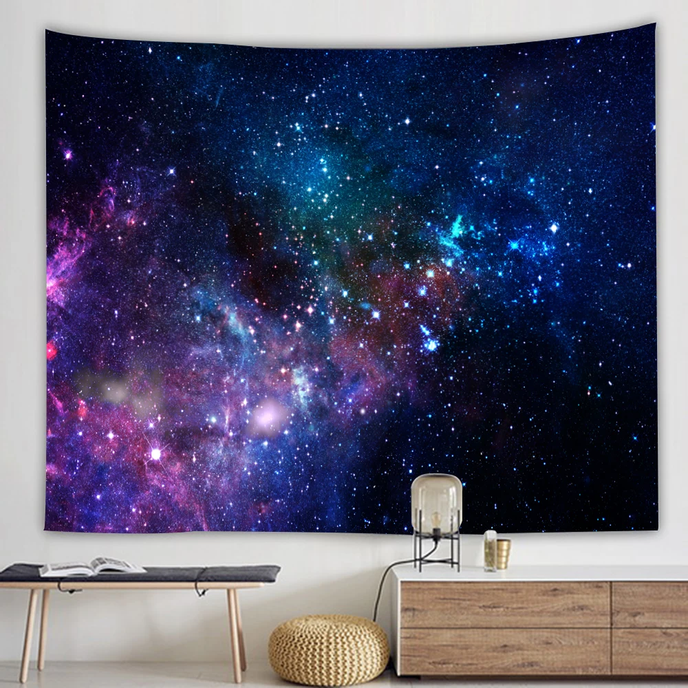 

Mysterious Universe Starry Sky Space Tapestry Wall Hanging Small Size Psychedelic Star Tapestries Background Wall Cloth Carpet