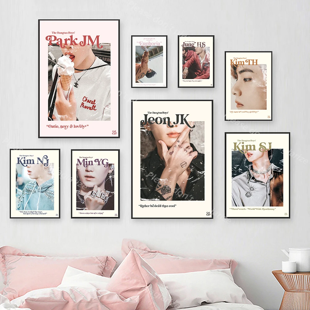 

Canvas Painting Korean Boy Band Star Magazine Cover Poster Urban Young Man Fashion Wall Art Prints Pictures Home Decor No Frame