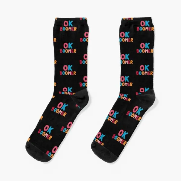 

Короткие Носки Ok Boomer, мужские, женские, до колена, черные, лучшие