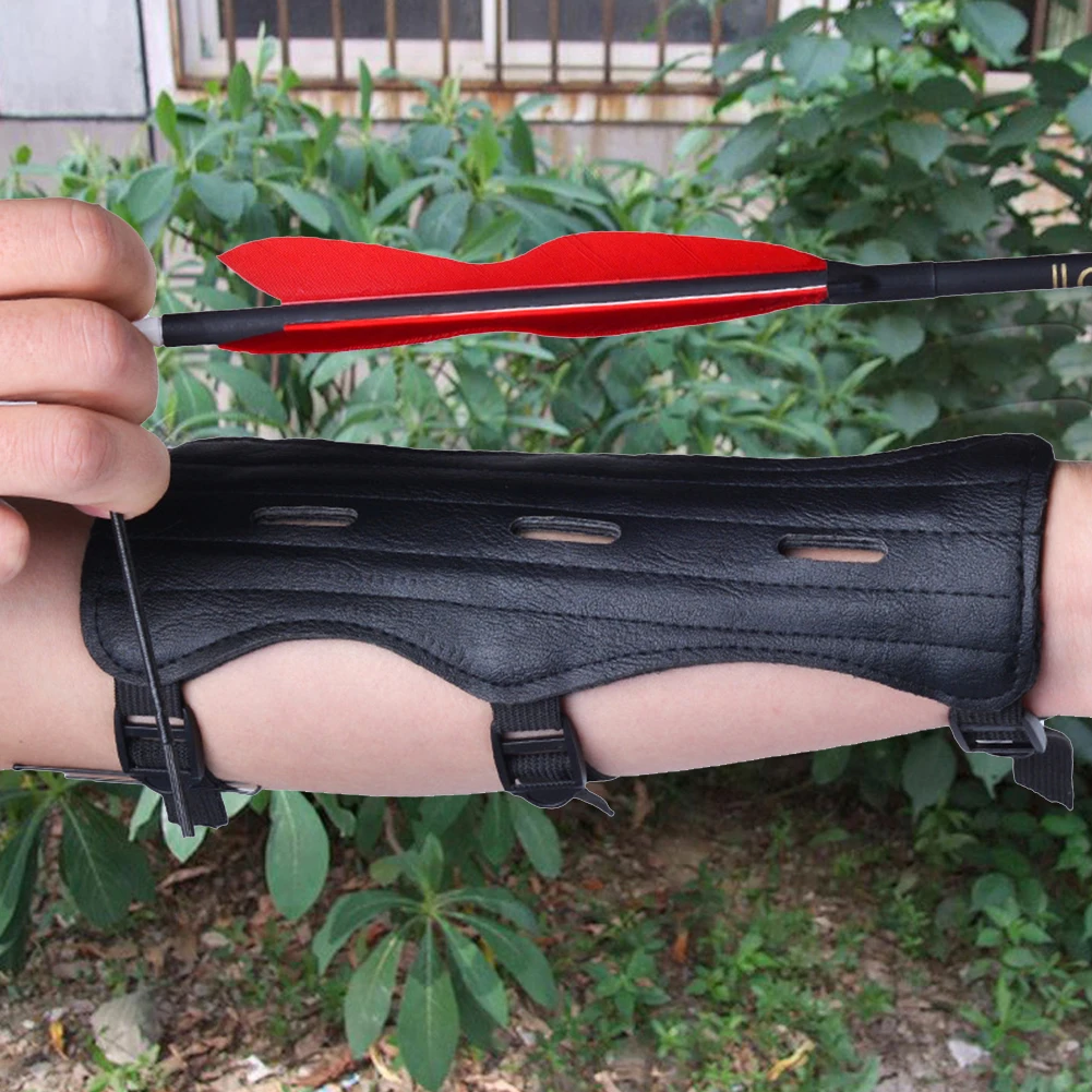 

PU Leather Arm Guard Protection Forearm Safe Adjustable Outdoor Hunting Bow Arrow Training Accessories Archery Arm Protector