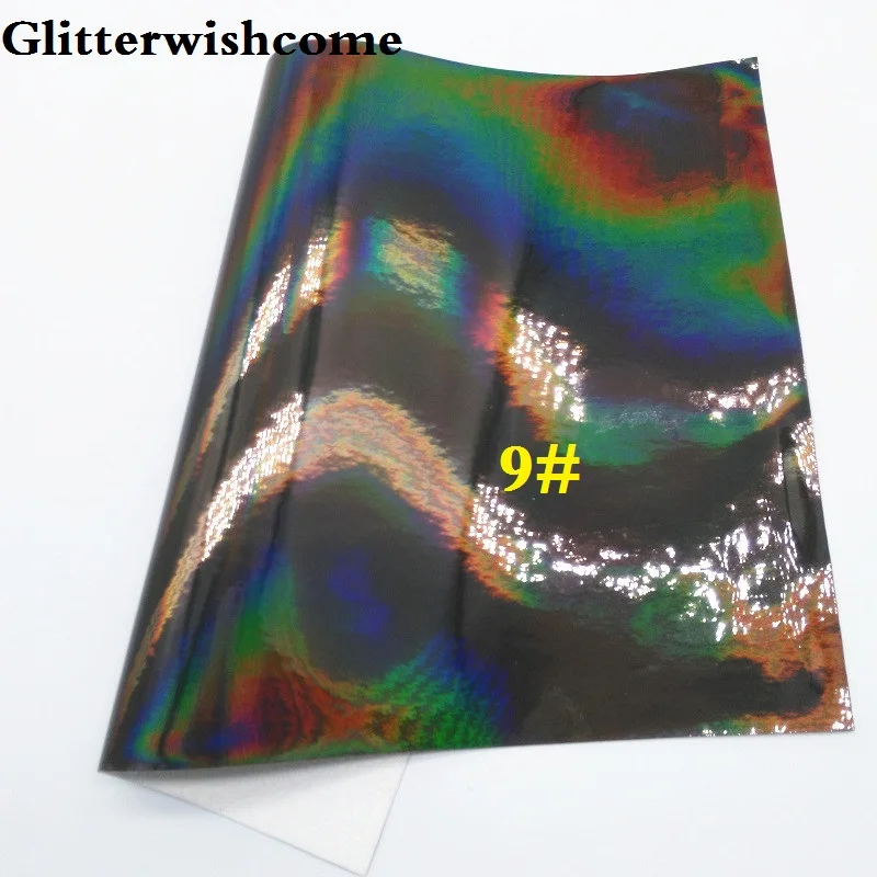 9 Glitterwishcome 21X29 см A4 размер винил для бантов Cuero Sintetico гладкая Переливающаяся кожа Fabirc винил для бантов, GM017A - Цвет: 9