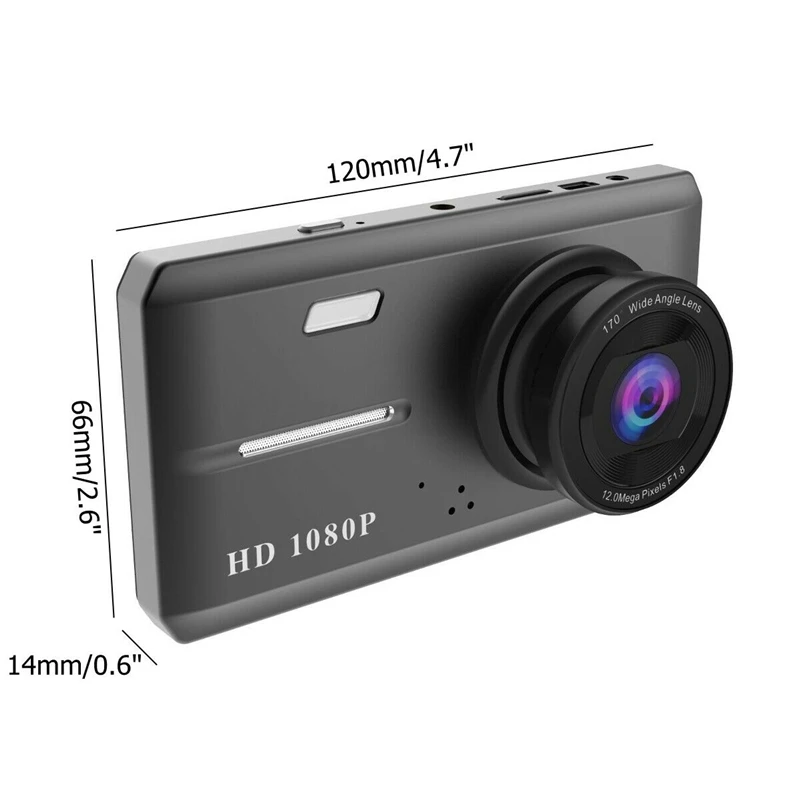 4," 1080 P 170 градусов с двумя объективами сенсорный экран камера для машины DVR видеорегистратор Передняя Задняя Авто рекордер ночного видения вождения рекордер