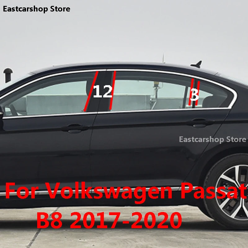 

For Volkswagen VW Passat B8 2020 2019 2018 2017 Car Middle Column PC Window Trims Decoration B C Pillar Strip Sticker Accessorie