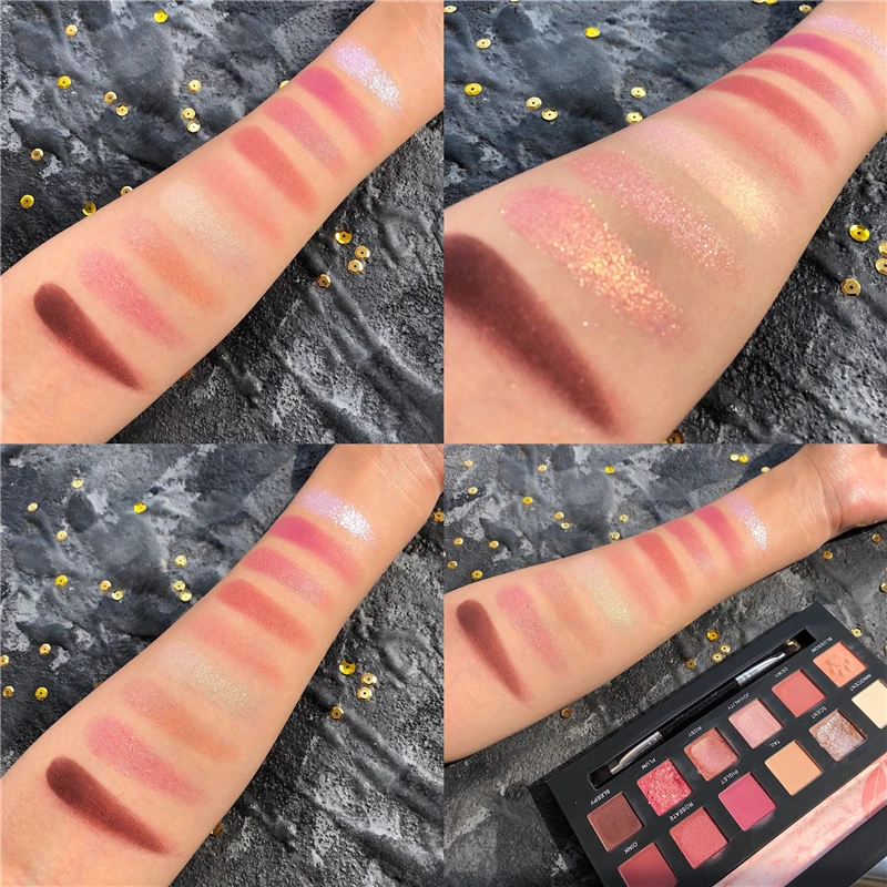 12 Color Cat Dog Metallic Diamond Eyeshadow Pallete Shimmer Matte Glitter Eye shadow Palette Pigmented Makeup Cosmetic |