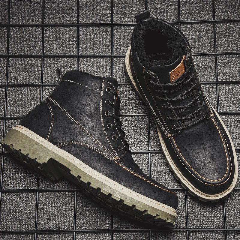

Men Snow Boots Winter Warm Outdoor Snow Walking Ankle Boots 2021 New Winter Male Comfortable Warm Casual Winter Shoes Men Boots