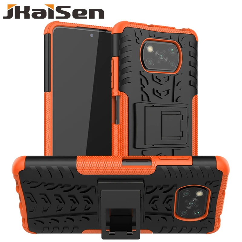 

JKaiSen Kickstand Phone Case For Xiaomi POCO F1 POCO M2 POCO C3 Shockproof Armor Bracket Protective Cover For POCO M3 POCO X3