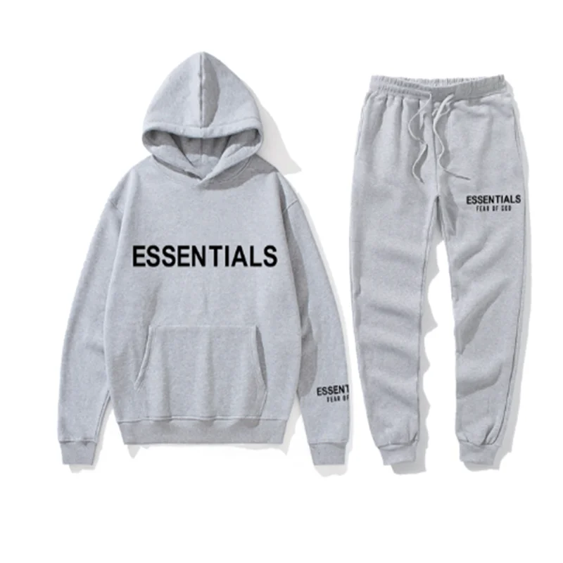 

2021 brand sportswear men's fashion hoodie men's track and field sports suit + solid color hoodie 2-piece set