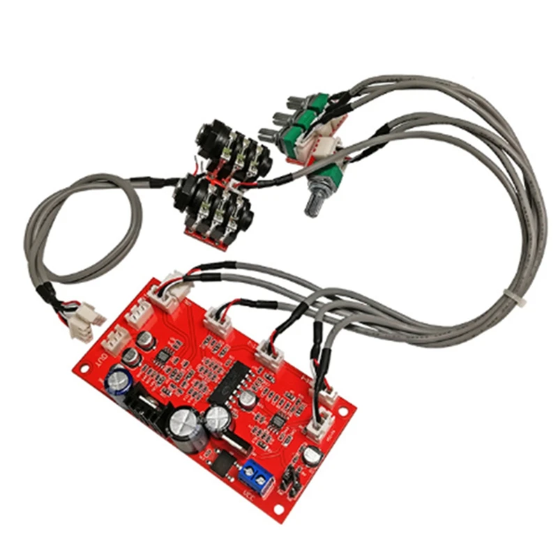 

PT2399 Karaoke Reverb Board Single Power Audio Preamp Circuit Board Mixer Karaoke Amplifier with AD828 Preamp