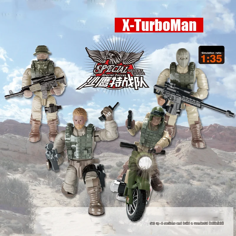 Масштаб 1:35 Современные военные армейские фигурки пустынный Орел спецназ мега