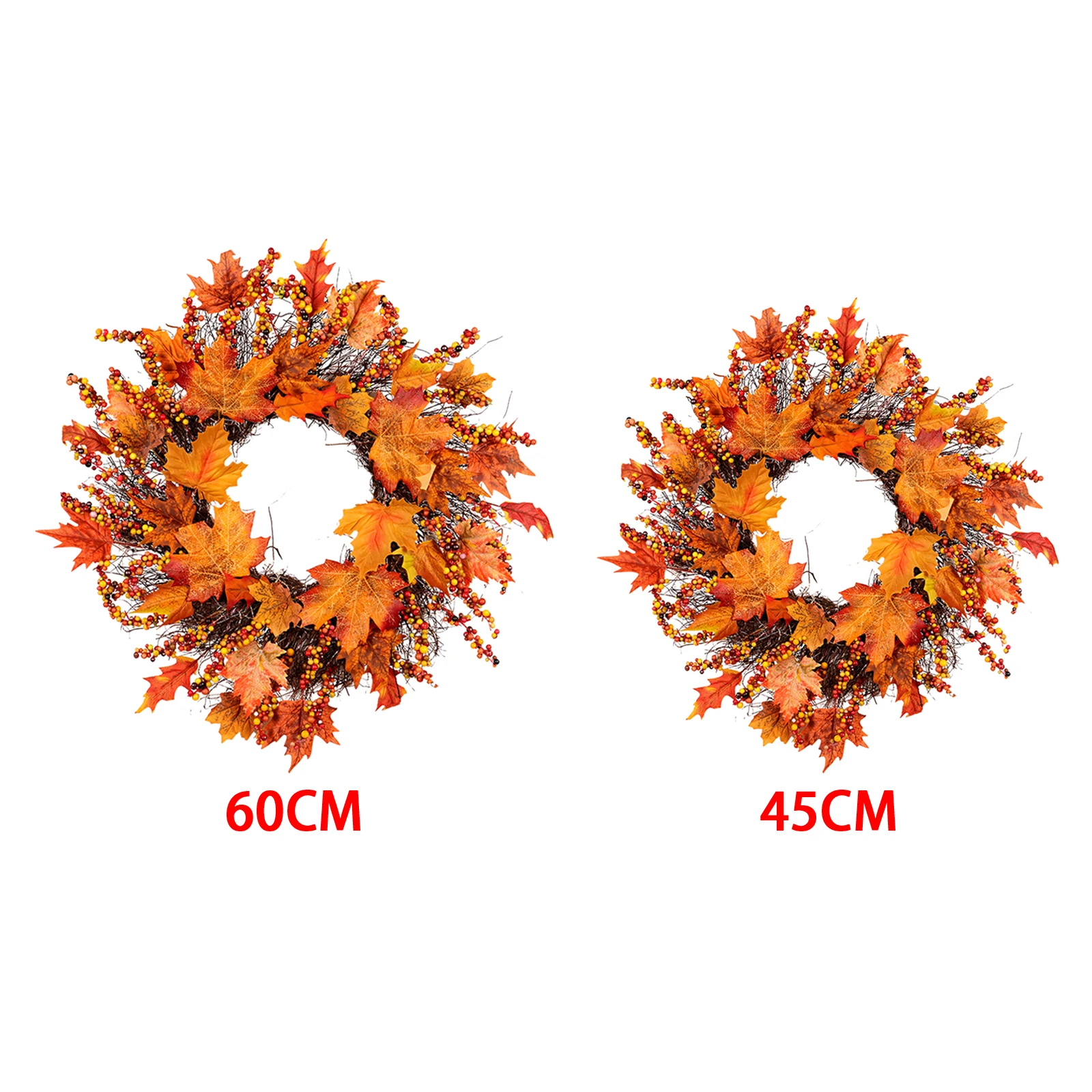 

Autumn Wreath Christmas Holiday Decor Thanksgiving Garland Window Restaurant Home Pumpkin Maple Leaf Decoration Wreath Door