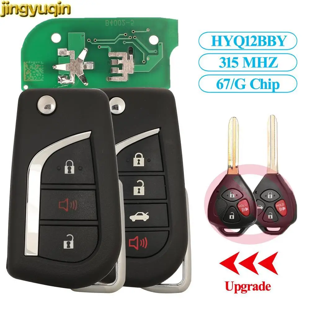 

Jingyuqin Upgrade Remote Car Key Fob ID67/G Chip 315MHZ HYQ12BBY For Toyota Prius 2 Hilux Etios Vios Innova SW4 Camry