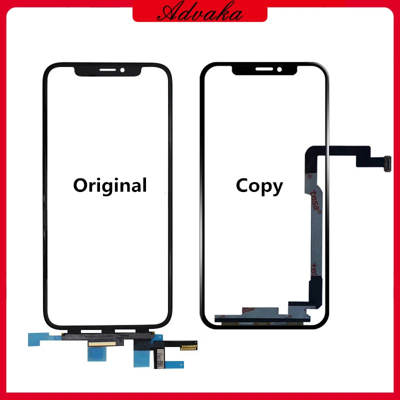 Сенсорный экран дигитайзер стеклянная панель объектива для iPhone X XS XR Max внешний