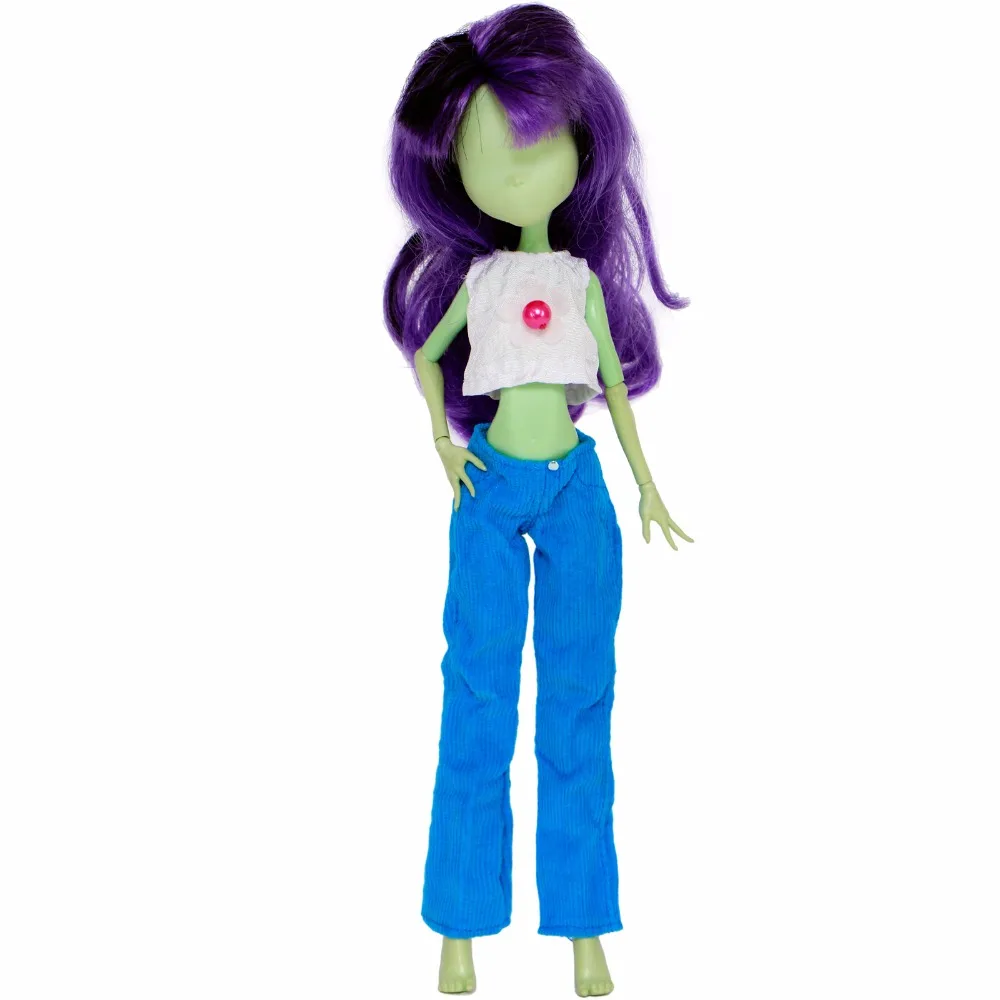 Модный наряд BJD повседневная одежда жилет мини блузка синие брюки Одежда для