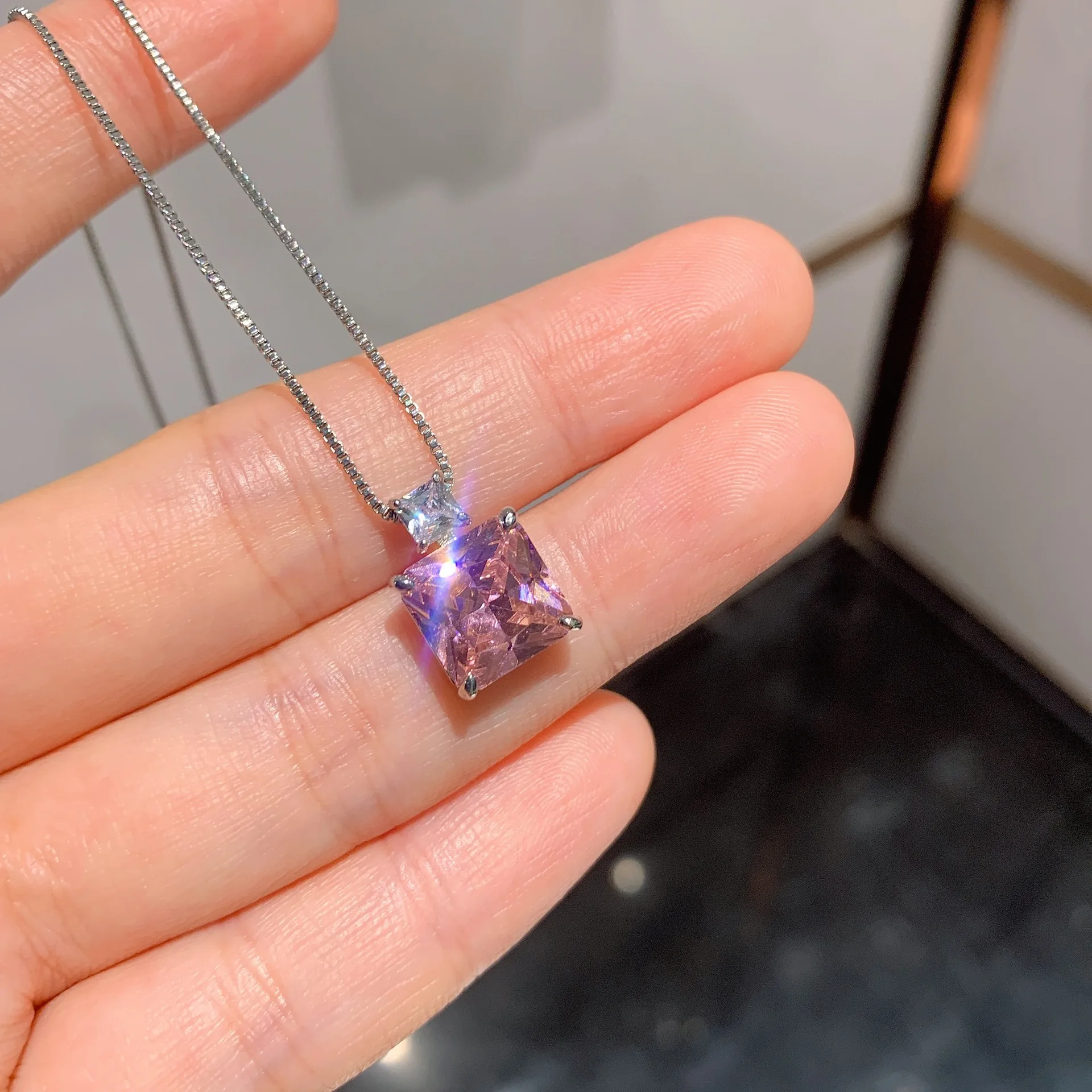 

Shipei 100% 925 Sterling Silver Pink Sapphire Gemstone Earrings/Pendant/Necklace Wedding Engagement Jewelry Sets Wholesale