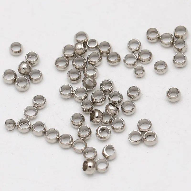 Rhodium 500 шт./лот Допустимое отклонение диаметра 2/3/4 мм цвета: золотистый, серебристый Медь мяч финишные бусины фиксаторы уход за кожей лица маска Spacer Бусины для самостоятельного изготовления ювелирных украшений своими руками, расходные материалы - Цвет: Rhodium
