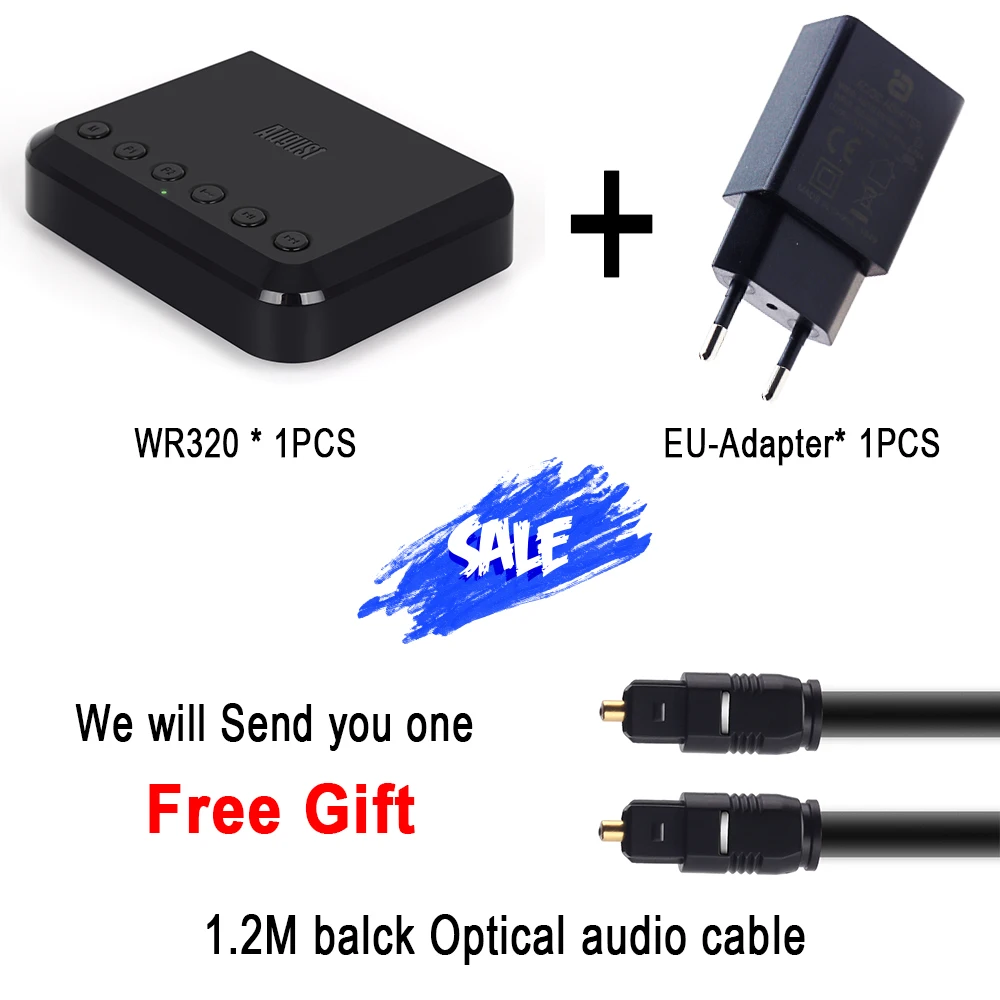 WR320 Беспроводной Wi-Fi аудио приемник для Airplay Spotify DLNA NAS мультирум звуковой поток адаптер Bluetooth Музыка Аудио адаптер - Цвет: WR320 EU TAC612