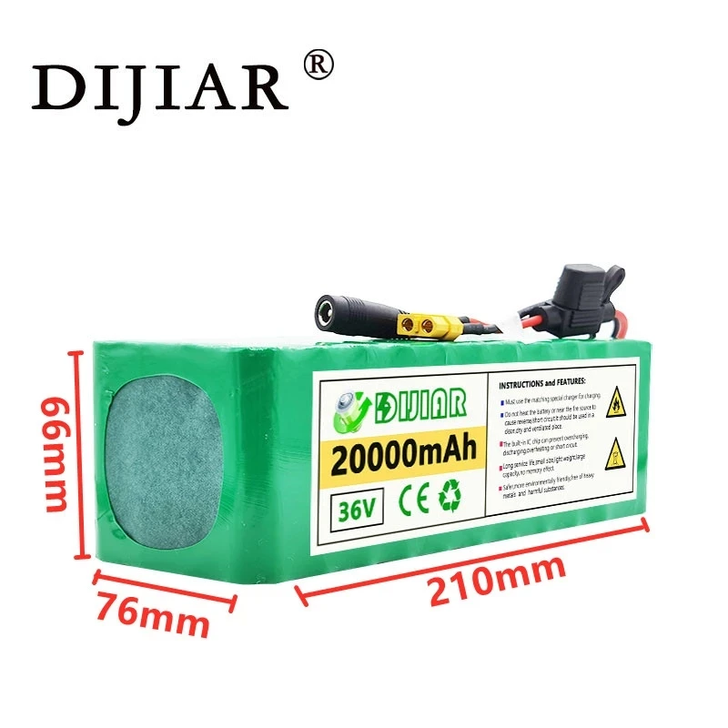 Аккумуляторная батарея DiJiar 36V2 0ah 10S4P для электромобиля аккумулятор 18650 мощность 500