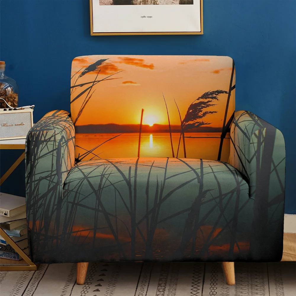 Красивый 3D чехол для дивана с пейзажем Эластичный 1/2/3 Seater Sof Slipcover чехлы
