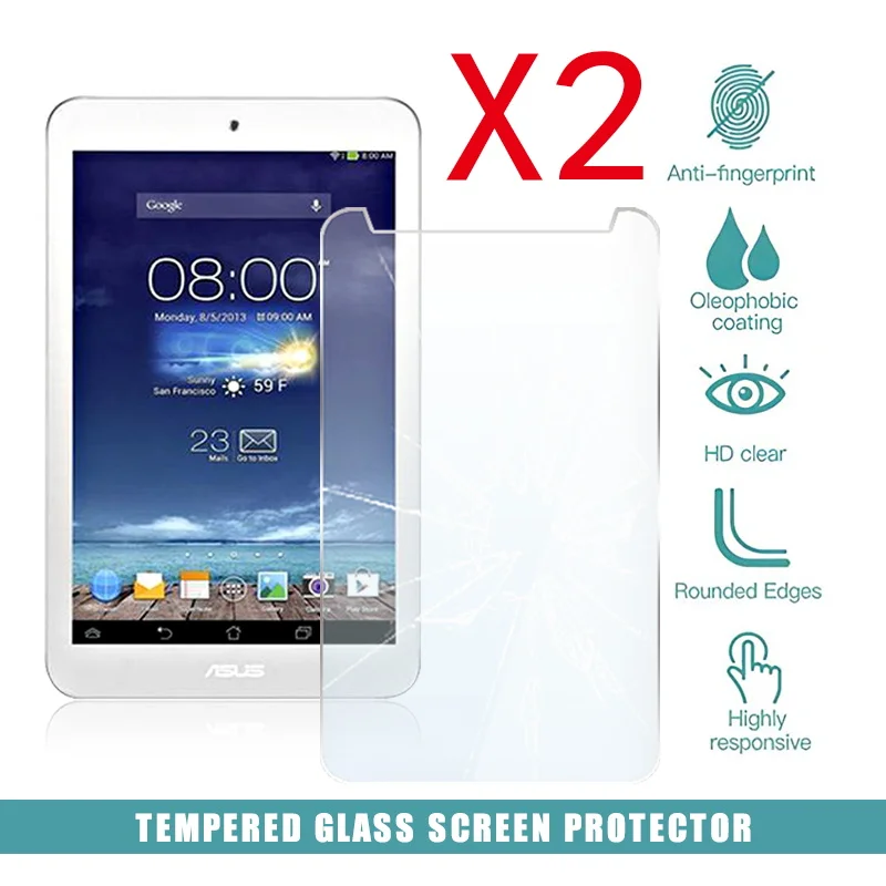 2 шт. Tablet закаленное стекло Экран Защитная крышка для Asus Memo Pad 8 ME180A анти-царапина