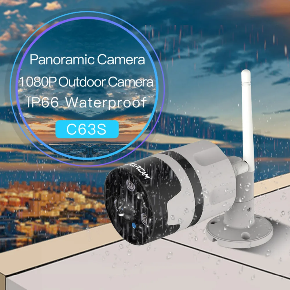 Водонепроницаемая IP камера Vstarcam IP66 1080P уличная Wi Fi с датчиком движения ночным