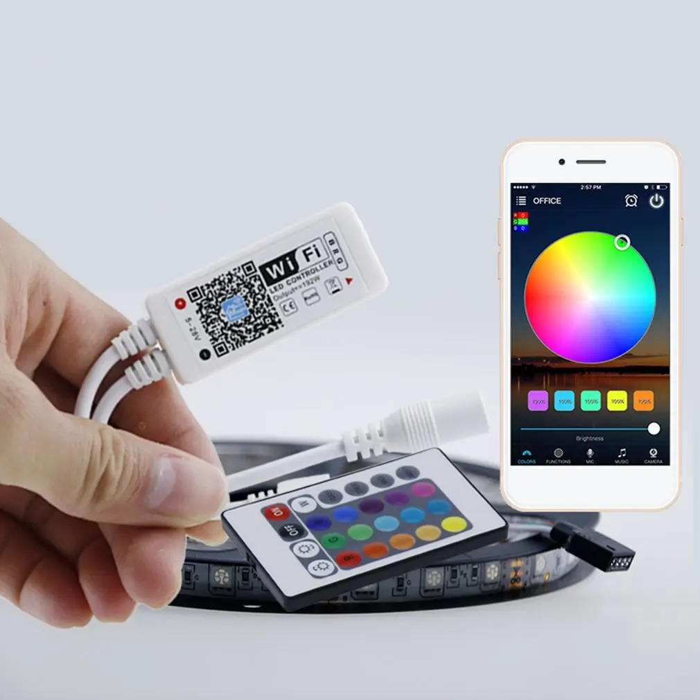 Мини Wifi + ИК пульт дистанционного управления 24 клавиши RGB LED контроллер iOS Android