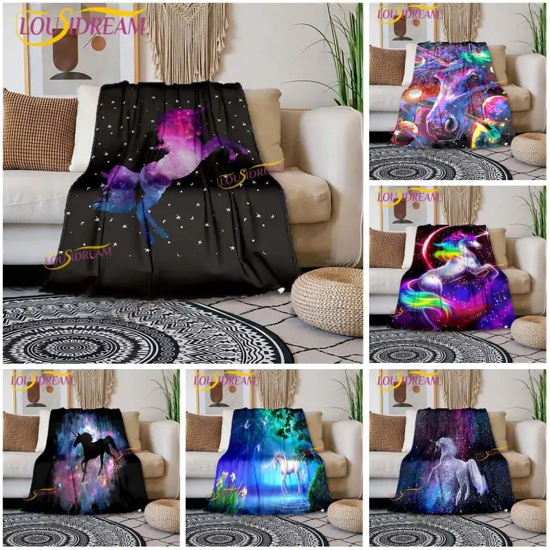 Супермягкое фланелевое одеяло с принтом в виде единорога Фланелевое покрывало