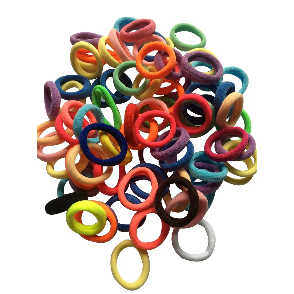 100 шт. Детские аксессуары яркие цвета эластичные Галстуки для волос гибкая