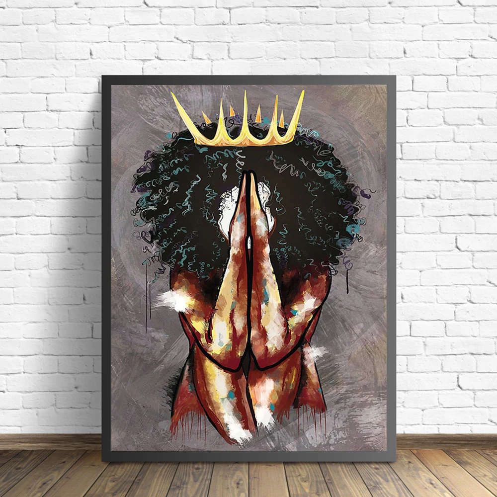 

Black Queen Poster Canvas Decor African American Black Girl Poster Canvas Painting Wall Black Woman Pictures for Living Room