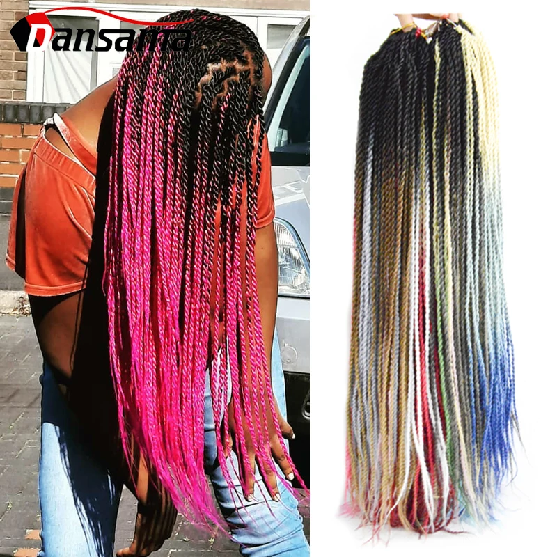 Dansama Омбре Сенегальские крученые волосы вязанные крючком синтетические плетеные