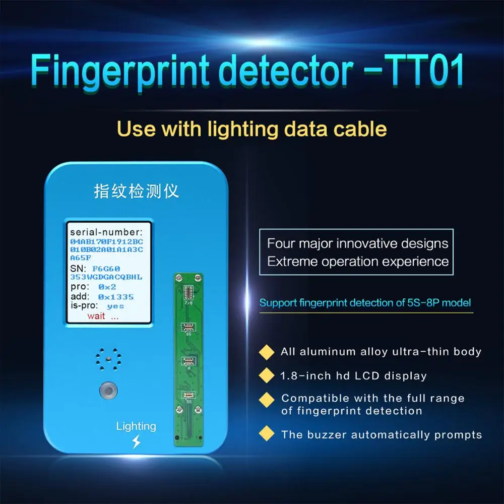 Новый продукт JC Детектор Отпечатков пальцев для iPhone5S/6G/6S/6P/6SP/7G7P/8G/8P кнопка Home