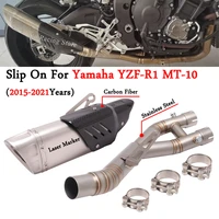 for yamaha r1 yzf r1 mt 10 2015 2021 motorcycle exhaust escape muffler modified mid link pipe cat delete eliminator enhanced