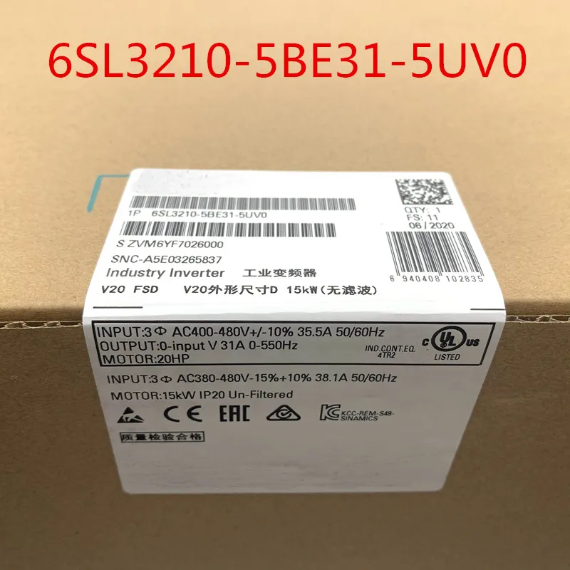 

100% Originla New 2 years warranty 6SL3210-5BE31-5UV0