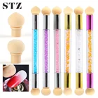 1 Набор спонжей для ногтей, кисть для УФ-гель-лака, градиентная ручка, блестящая пудра, инструменты для точечного маникюра, 4 сменные насадки для губки #1816