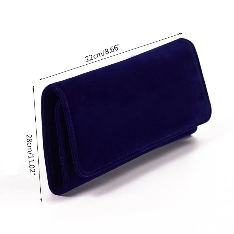 

Women Portable Travel Velvet Jewelry Storage Roll Bag Organizer Case Pouch for Necklaces Rings Bracelets