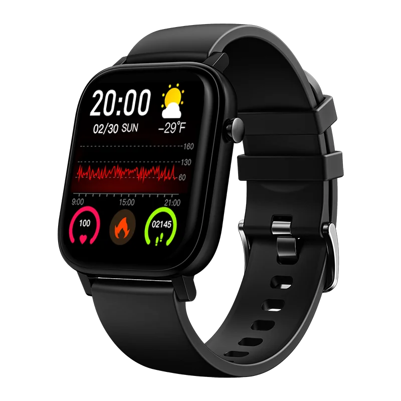 Водонепроницаемые Смарт часы P8S 1 4 дюйма 24 дня в режиме ожидания IP68 пульсометр