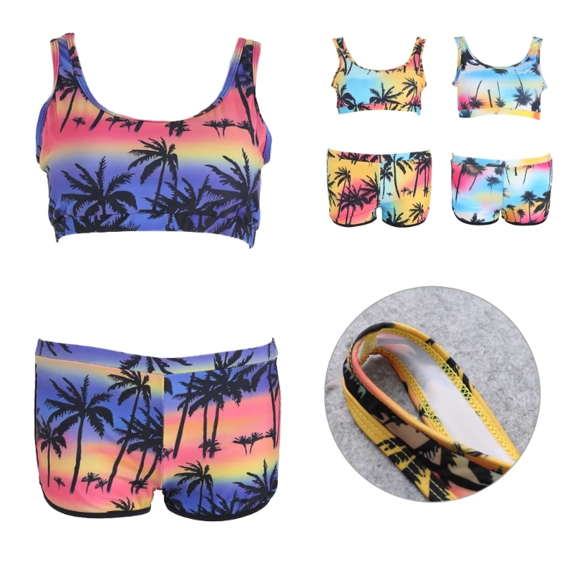 Сексуальный женский пляжный топ без рукавов и шорты с высокой талией красивый